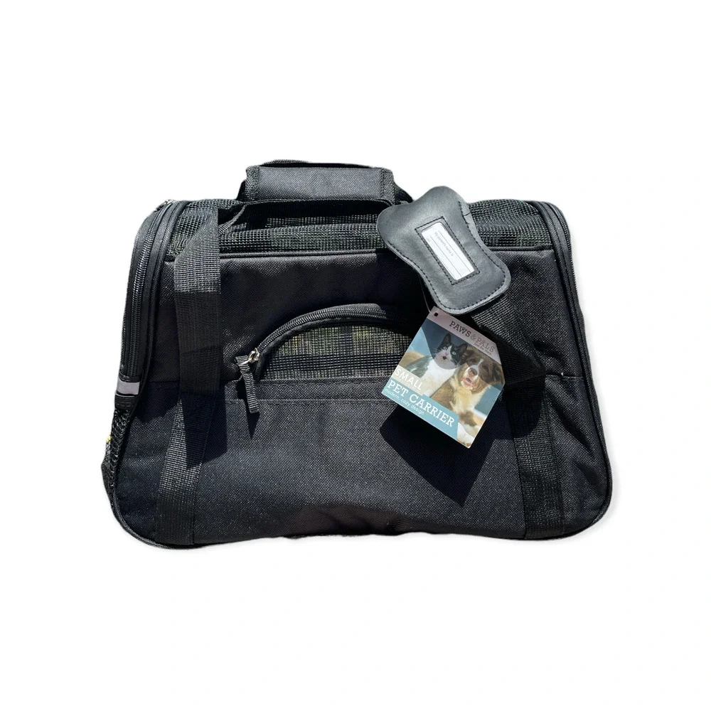 Black Small Pet Carrier Bag - Comfortable Travel Carrier